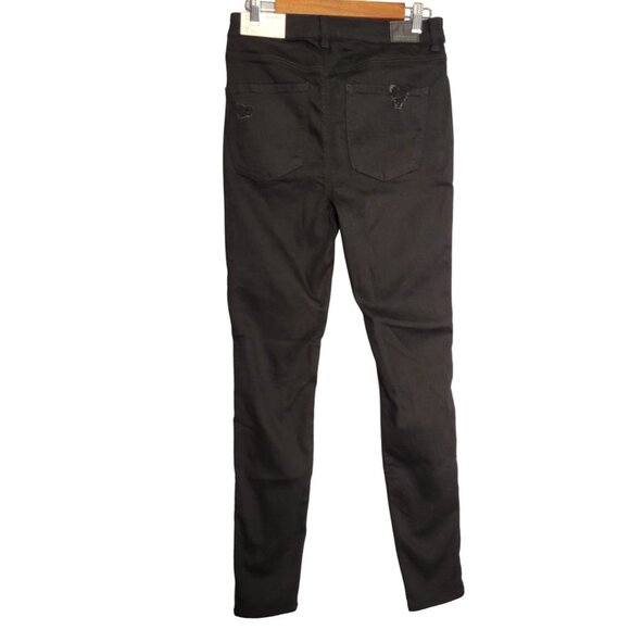 NWT American Eagle Women's High V-rise Skinny Jegging Distressed Black 12 Long - Picture 2 of 5
